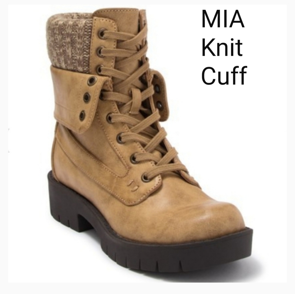 Mia Nicolas Combat Knit Cut Boots